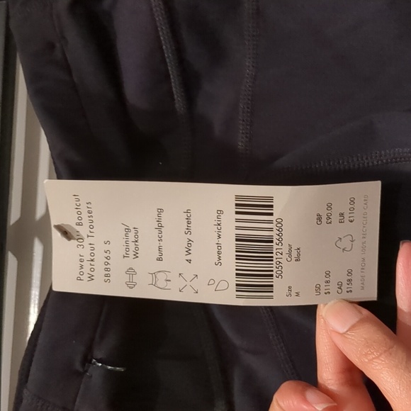 🌞NWT Sweaty Betty black Power 30" Bootcut Workout Trousers (yoga pants), size M - Picture 8 of 11